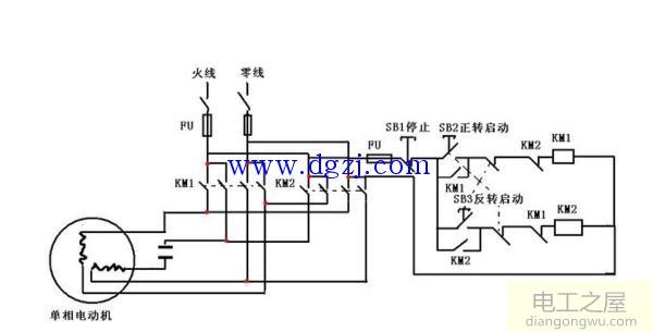 單相電機(jī)正反轉(zhuǎn)接線法四線