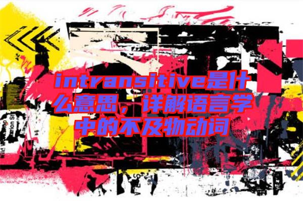 intransitive是什么意思，詳解語言學中的不及物動詞