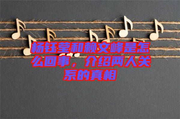 楊鈺瑩和賴文峰是怎么回事，介紹兩人關(guān)系的真相