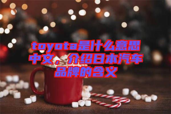 toyota是什么意思中文，介紹日本汽車品牌的含義