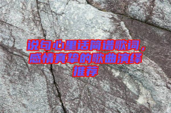 說句心里話簡(jiǎn)譜歌詞，感情真摯的歌曲演繹推薦