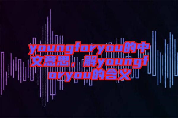 youngforyou的中文意思，解youngforyou的含義