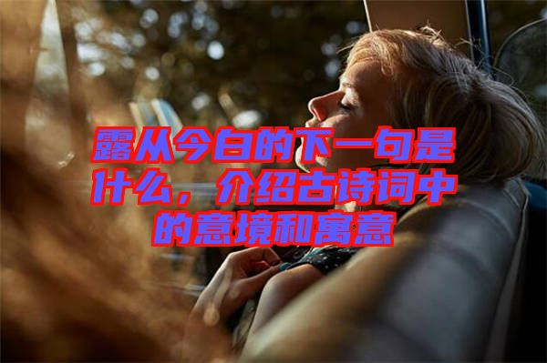 露從今白的下一句是什么，介紹古詩詞中的意境和寓意