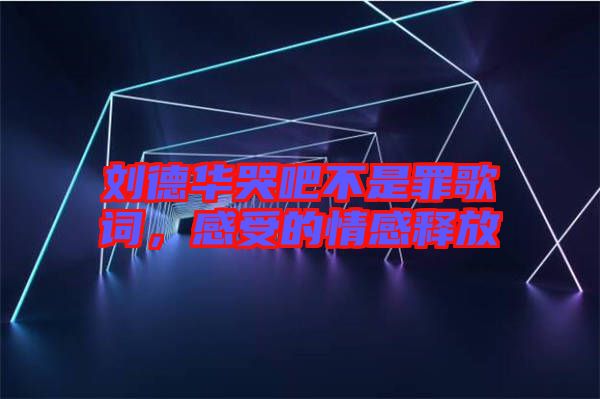 劉德華哭吧不是罪歌詞，感受的情感釋放