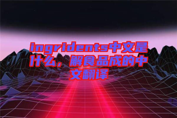 ingridents中文是什么，解食品成的中文翻譯