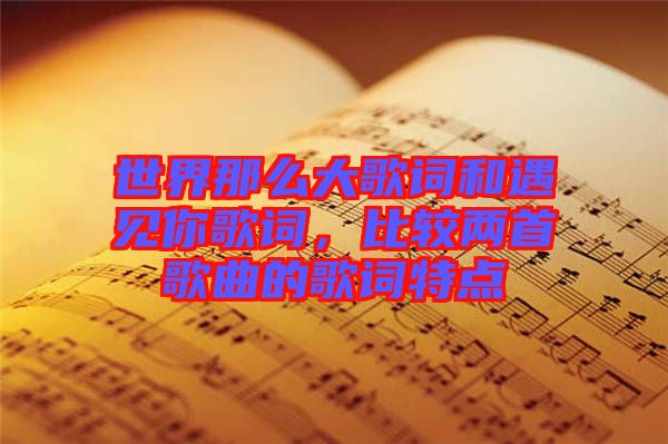 世界那么大歌詞和遇見(jiàn)你歌詞，比較兩首歌曲的歌詞特點(diǎn)