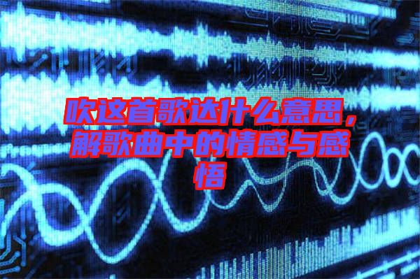 吹這首歌達什么意思，解歌曲中的情感與感悟