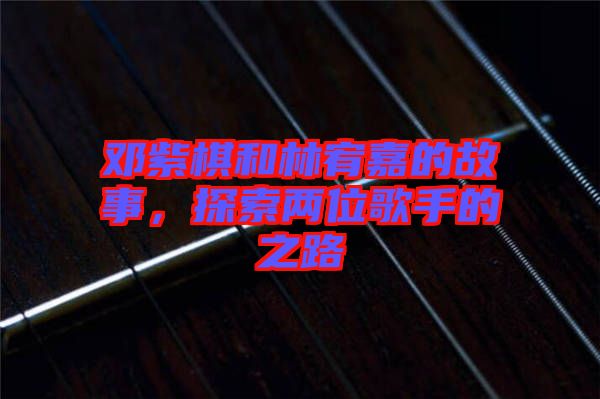 鄧紫棋和林宥嘉的故事，探索兩位歌手的之路