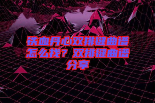 鐵血丹心雙排鍵曲譜怎么找？雙排鍵曲譜分享