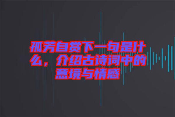 孤芳自賞下一句是什么，介紹古詩詞中的意境與情感