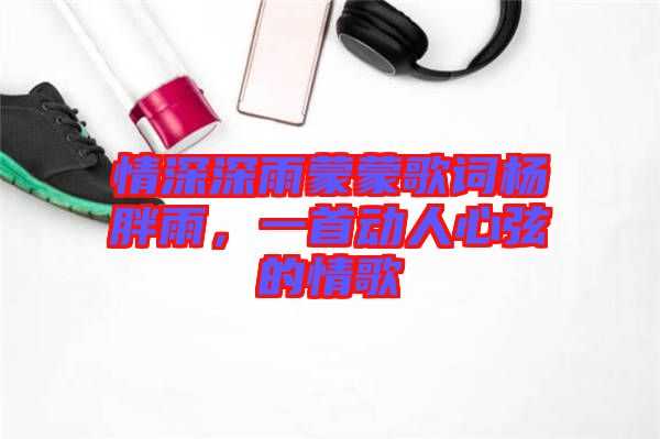 情深深雨蒙蒙歌詞楊胖雨，一首動人心弦的情歌