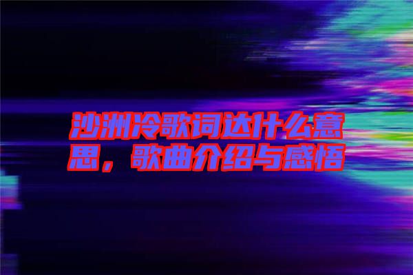 沙洲冷歌詞達什么意思，歌曲介紹與感悟