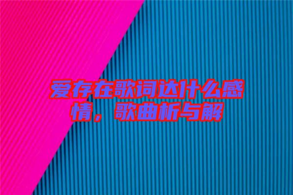 愛存在歌詞達(dá)什么感情，歌曲析與解