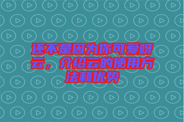 還不是因為你可愛呀云，介紹云的使用方法和優勢