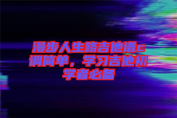 漫步人生路吉他譜c調簡單，學習吉他初學者必備