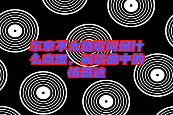 東京不太熱歌詞是什么意思，解歌曲中的情感達