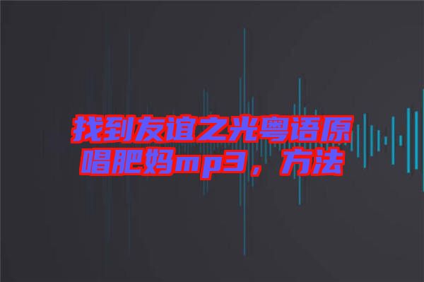 找到友誼之光粵語原唱肥媽mp3，方法