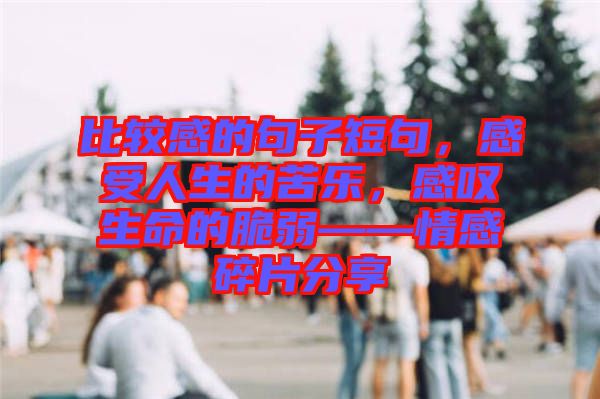 比較感的句子短句，感受人生的苦樂，感嘆生命的脆弱——情感碎片分享