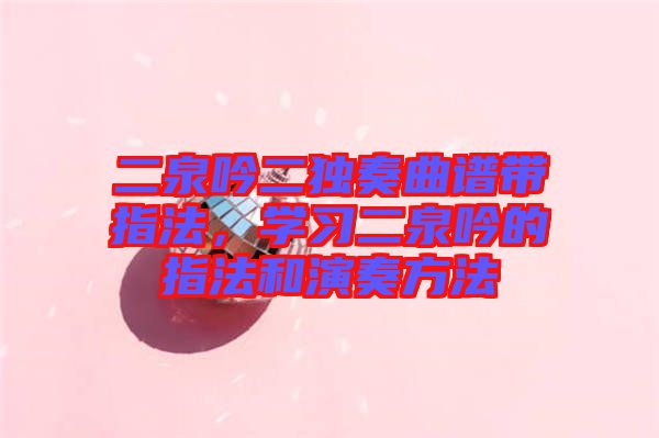 二泉吟二獨奏曲譜帶指法，學(xué)習(xí)二泉吟的指法和演奏方法