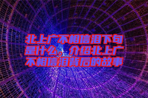 北上廣不相信淚下句是什么，介紹北上廣不相信淚背后的故事