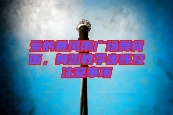 愛的暴風(fēng)雨廣場舞背面，舞蹈教學(xué)步驟及注意事項