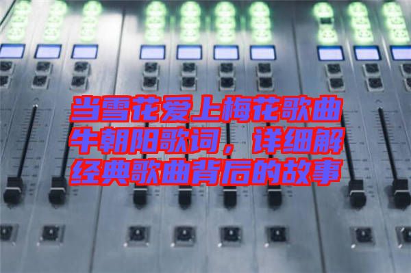 當雪花愛上梅花歌曲牛朝陽歌詞，詳細解經典歌曲背后的故事