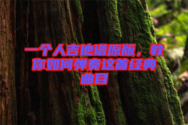 一個人吉他譜原版，教你如何彈奏這首經(jīng)典曲目