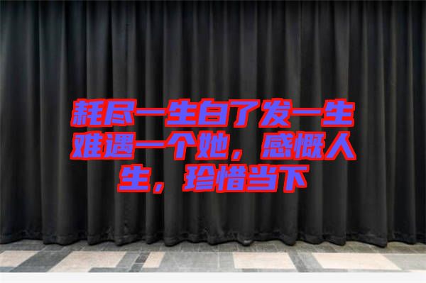 耗盡一生白了發(fā)一生難遇一個(gè)她，感慨人生，珍惜當(dāng)下