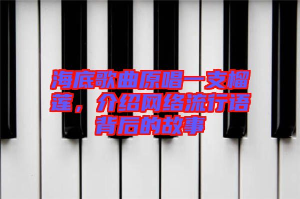 海底歌曲原唱一支榴蓮，介紹網絡流行語背后的故事