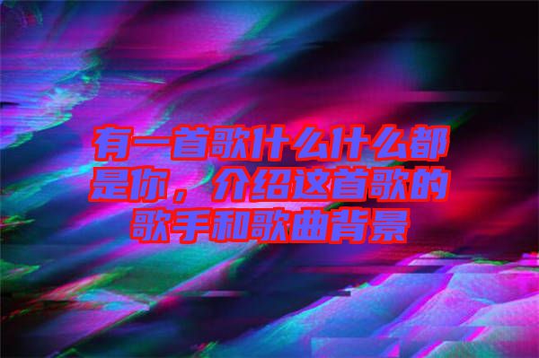 有一首歌什么什么都是你，介紹這首歌的歌手和歌曲背景