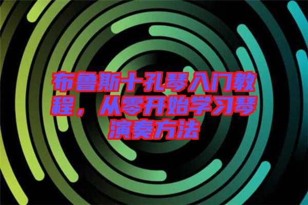 布魯斯十孔琴入門教程，從零開始學(xué)習(xí)琴演奏方法