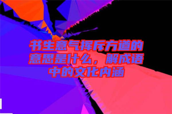 書生意氣揮斥方遒的意思是什么，解成語中的文化內涵