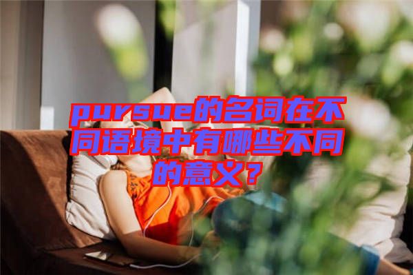 pursue的名詞在不同語境中有哪些不同的意義？