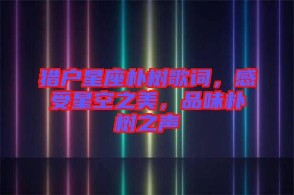 獵戶星座樸樹歌詞，感受星空之美，品味樸樹之聲