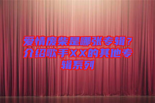 愛情廢柴是哪張專輯？介紹歌手XX的其他專輯系列