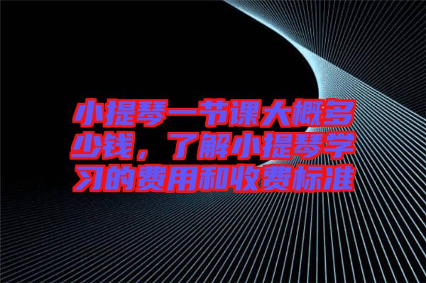 小提琴一節課大概多少錢，了解小提琴學習的費用和收費標準