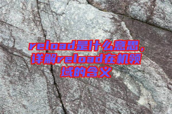 reload是什么意思，詳解reload在機領域的含義