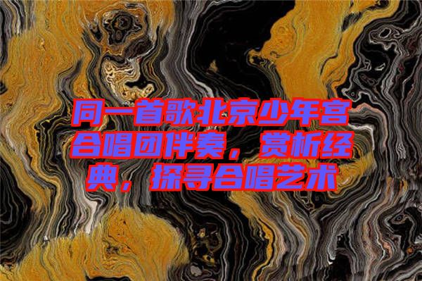 同一首歌北京少年宮合唱團伴奏，賞析經(jīng)典，探尋合唱藝術(shù)