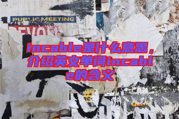 incable是什么意思，介紹英文單詞incable的含義