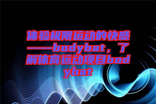 體驗極限運動的快感——bodybat，了解體育運動項目bodybat