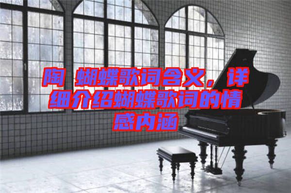 陶喆蝴蝶歌詞含義，詳細介紹蝴蝶歌詞的情感內涵