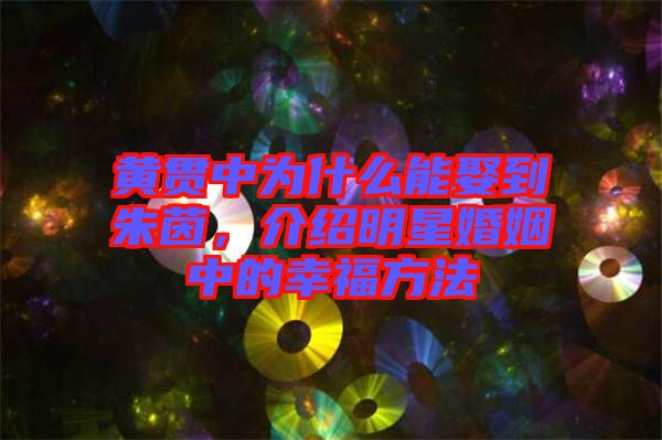 黃貫中為什么能娶到朱茵，介紹明星婚姻中的幸福方法