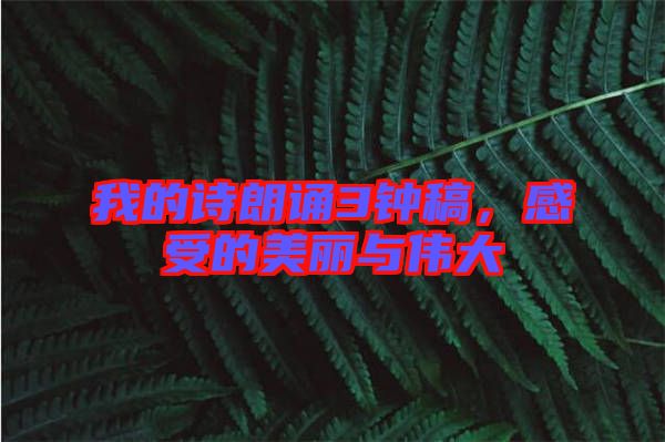 我的詩朗誦3鐘稿，感受的美麗與偉大