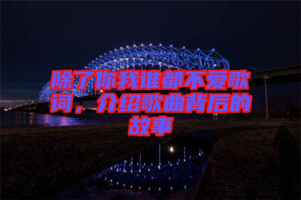 除了你我誰都不愛歌詞，介紹歌曲背后的故事