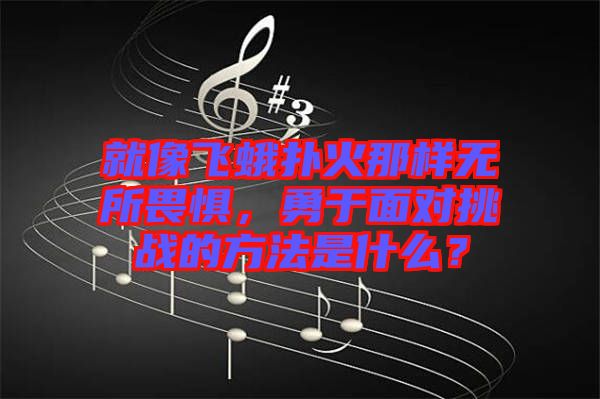 就像飛蛾撲火那樣無所畏懼，勇于面對挑戰的方法是什么？