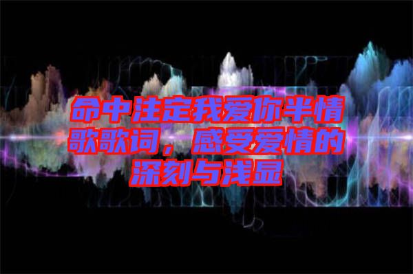 命中注定我愛你半情歌歌詞，感受愛情的深刻與淺顯