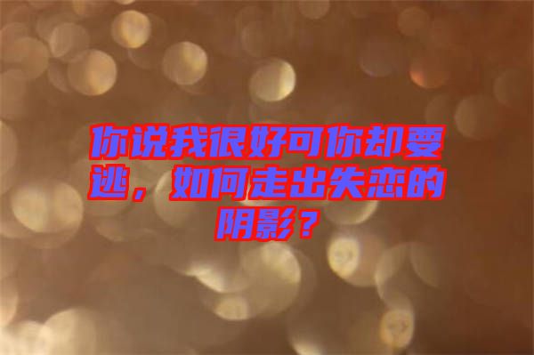 你說我很好可你卻要逃，如何走出失戀的陰影？