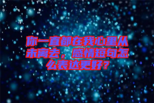 你一直都在我心里從未離去，感情短句怎么表達(dá)更好？