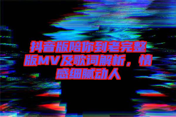 抖音版陪你到老完整版MV及歌詞解析，情感細膩動人