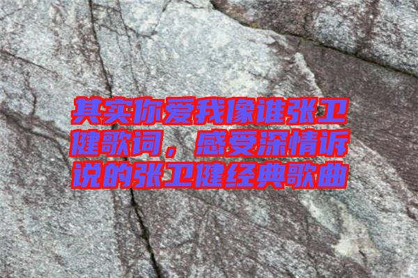 其實你愛我像誰張衛(wèi)健歌詞，感受深情訴說的張衛(wèi)健經(jīng)典歌曲